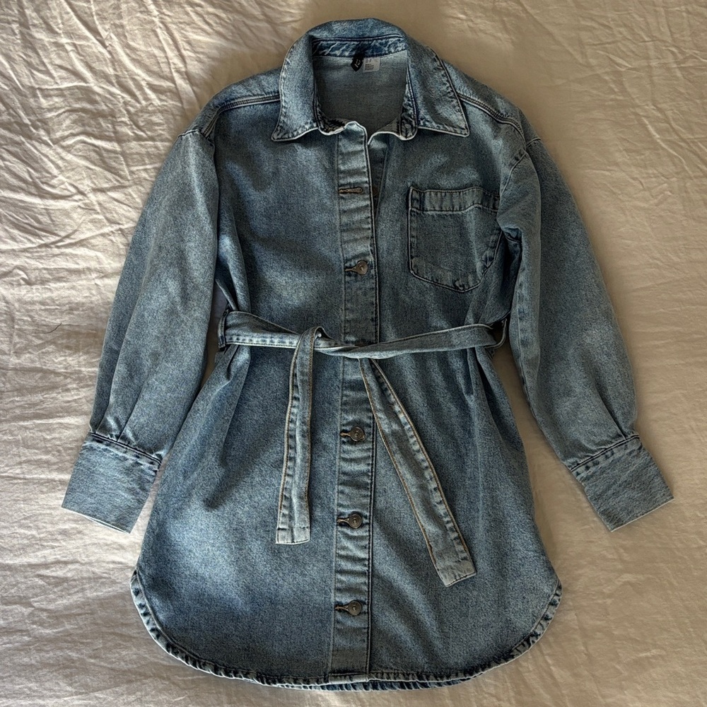 Denim Button-Up Shirt Dress